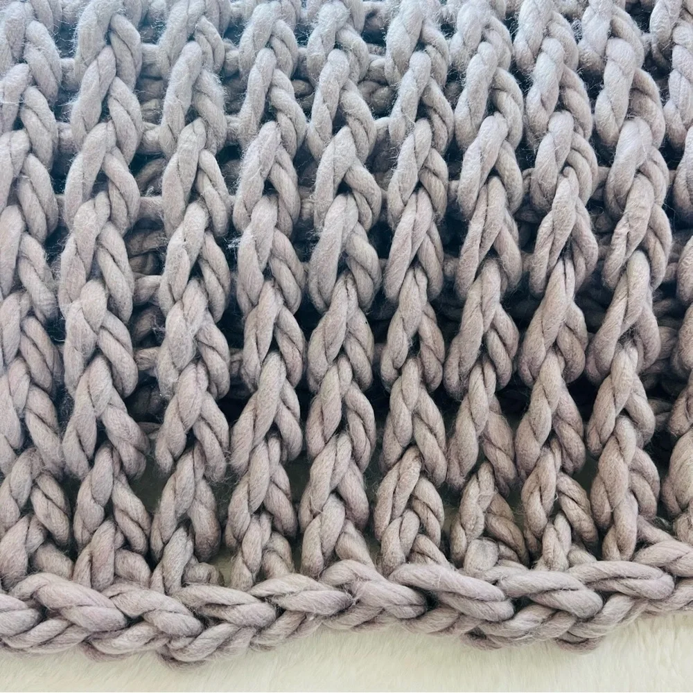 80”x85” Handmade Chunky Knit Throw Blanket , Soft & Cozy